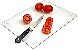 Tempered Glass Cutting Board  Long Lasting Clear Glass  Scratch Resistant, Heat Resistant, Shatter Resistant, Dishwasher Safe. (Large 12x16