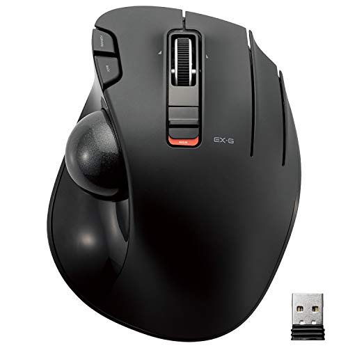 ELECOM 2.4GHz Wireless Thumb-Operated Trackball Mouse, 6-Button Function with Smooth Tracking, Precision Optical Gaming Sensor (M-XT3DRBK)