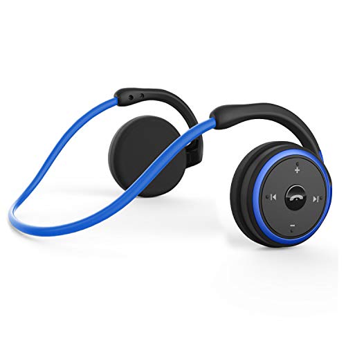 Small Bluetooth Headphones Behind The Head, Sports Wireless Headset with Built in Microphone and Crystal-Clear Sound, Fold-able and Carried in The Purse, 12-Hour Battery Life, Blue
