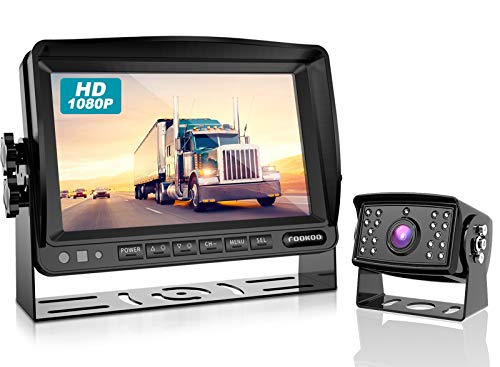 Fookoo  HD Backup Camera System Kit,7''1080P Reversing Monitor+IP69 Waterproof Rear View Camera,Sharp CCD Chip, 100% Not Wash Up,Truck/Semi-Trailer/Box Truck/RV (FHD1-Wired)