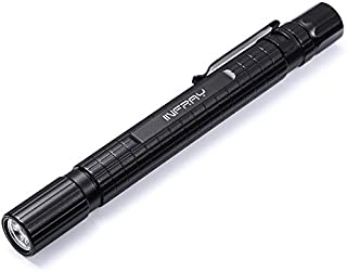 INFRAY LED Pen Light Flashlight, Zoomable, Small Pocket-Sized EDC Penlight with Super Bright 220 Lumens CREE LED, IPX5 Water-Resistant, 3 Light Modes, 2AAA Battery Powered