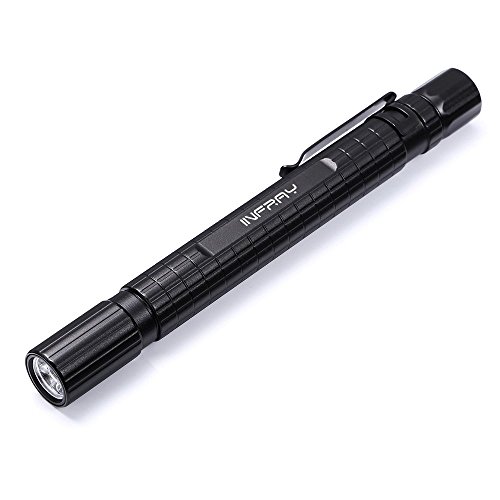 INFRAY LED Pen Light Flashlight, Zoomable, Small Pocket-Sized EDC Penlight with Super Bright 220 Lumens CREE LED, IPX5 Water-Resistant, 3 Light Modes, 2AAA Battery Powered