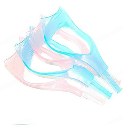 2pcs Eyelash Makeup Tool Upper Lower Eye Lash Mascara Guard Applicator Guide Helper with Eyelash Comb(Random Color)