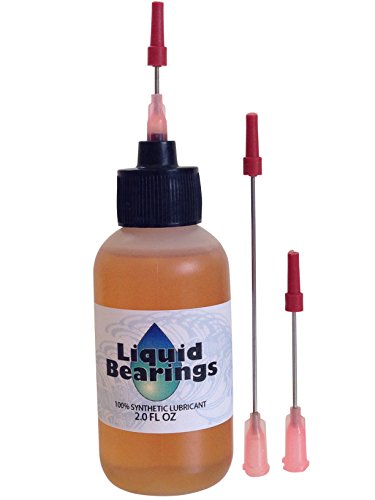 Large 2 oz. bottle of Liquid Bearings with Extra-Long 3  needle tip, the superior 100%-synthetic oil for Grandfather clocks or any clocks, frees sticky or rusty mechanisms, never becomes gummy!