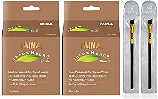 MINA ibrow Henna Blonde Regular Pack with Free Mina hair brush tangled (2 PCS)