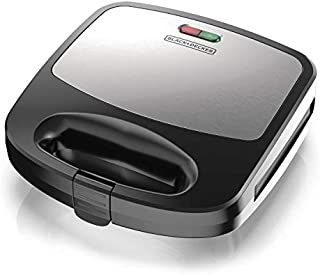 Black+Decker 3-in-1 WM2000SD 3-in-1 Waffle, Grill & Sandwich Maker, Compact Design, Black/Silver