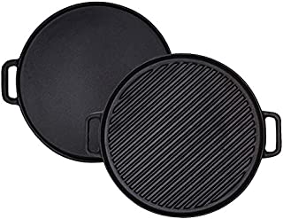 Cast Iron Reversible Grill/Griddle,12-Inch Double Handled Cast Iron Stovetop Grill/Griddle