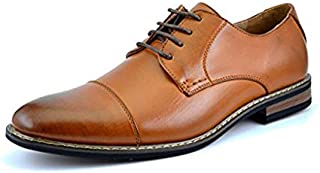 Bruno HOMME MODA ITALY PRINCE Men's Classic Modern Oxford Wingtip Lace Dress Shoes,PRINCE-6-BROWN,13 D(M) US