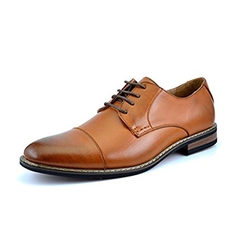 Bruno HOMME MODA ITALY PRINCE Men's Classic Modern Oxford Wingtip Lace Dress Shoes,PRINCE-6-BROWN,13 D(M) US