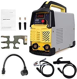 Welder200A ARC Welder Machine (110V&220V IGBT Digital Display LCD Hot Start Welder with Electrode Holder,Work Clamp, Input Power Adapter Cable,Conversion Line and Accessories