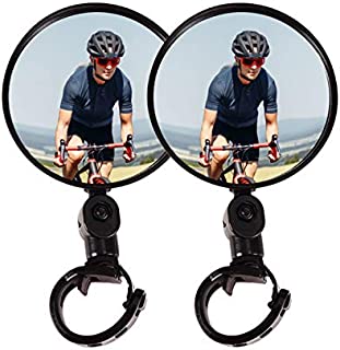 Vitog Bike Mirror 2-Pack Bicycle Mirrors for Handlebars Adjustable HD Glass Convex Rear Bike Mirrors for Mountain Road Bike