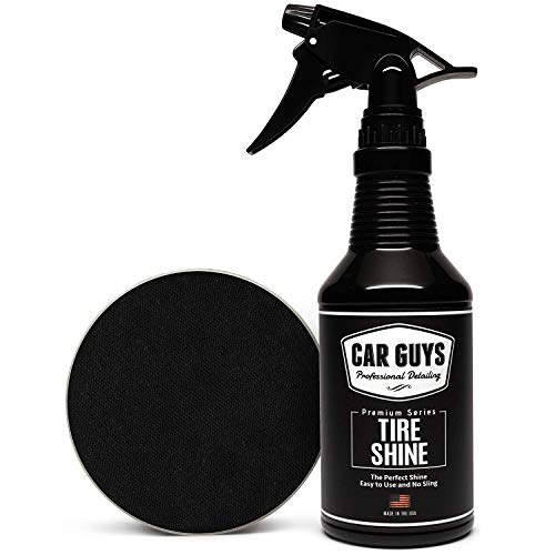 CAR GUYS Tire Shine - Easy to Use Tire Dressing with Applicator Pad - Dry to The Touch with Long Lasting UV Protection - 18 Oz Kit