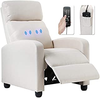 Recliner Chair for Living Room Home Theater Seating Winback Single Sofa Massage Recliner Sofa Reading Chair Modern Reclining Chair Easy Lounge with Fabric Padded Seat Backrest (Fabric Beige)