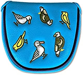 E9golf - Fore The Birds Mallet Putter Cover - Fits Mallet Style putters from Ping, Scotty Cameron, Odyssey (Blue)