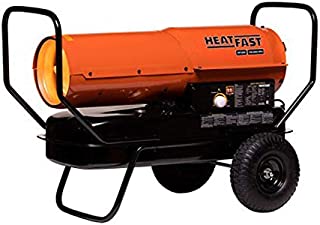 HeatFast HF125K Portable Home, Jobsite, Construction Site Forced Air Kerosene/Diesel Salamander Torpedo Space Heater with Thermostat Temperature Control, 125,000 BTU, orange