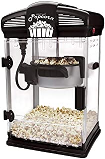 West Bend 82515B Theater Style Hot Popcorn Popper Machine with Nonstick Kettle Includes Measuring Cup Oil and Serving Scoop, 4-Ounce, Black