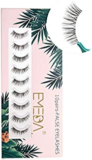 Short Eyelashes Natural Look 10 Pairs Wispies Eyelashes 3D Fake Lashes Small Face Eyelashes 100% Handmade Lashes Soft Reusable Eye Lash Transparent Band Eyelash 1 Pack with Applicators by EMEDA