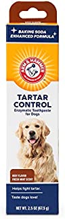 Arm & Hammer Dog Dental Care Tartar Control Enzymatic Toothpaste for Dogs | Reduces Plaque & Tartar Buildup | Safe for Puppies, 2.5 oz, Beef Flavor