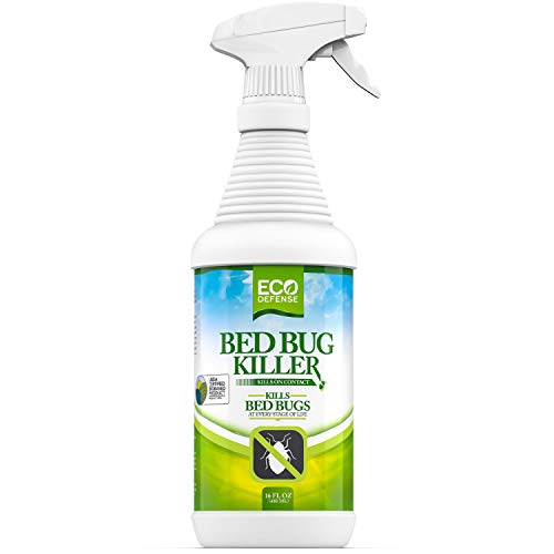 Eco Defense Bed Bug Spray - USDA Biobased Bed Bug Killer & Dust Mite Spray - Child & Pet Friendly - Natural Non Toxic Repellent Treatment - 16 oz