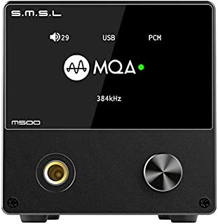 S.M.S.L M500 DAC Headphone Amp Supports MQA decoding ES9038PRO D/A chip USB Uses XMOS XU-216 with Remote Control (Black)