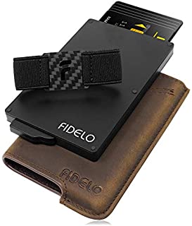 FIDELO Minimalist Wallets Card Wallet - Hybrid RFID Wallets for Men Slim Wallet