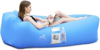 FRETREE Inflatable Lounger Air Sofa Hammock - Portable Anti-Air Leaking & Waterproof Pouch Couch and Beach Chair Camping Accessories for Parties, Travel, Camping, Picnics, Pool, Large, Blue