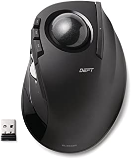 ELECOM 2.4GHz Wireless Finger-operated Trackball Mouse EX-G series 8-Button Function with Smooth Tracking, Precision Optical Gaming Sensor (M-DT2DRBK)