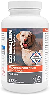 Nutramax Laboratories COSEQUIN Maximum Strength Joint Supplement Plus MSM - with Glucosamine and Chondroitin - for Dogs of All Sizes