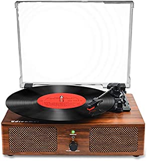 Vinyl Record Player Bluetooth Turntable with Built-in Speakers and USB Belt-Driven Vintage Phonograph Record Player 3 Speed for Entertainment and Home Decoration
