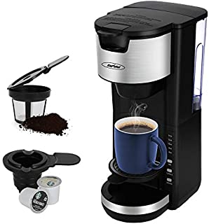 Coffee Maker, Singles Serve Coffee Maker For Single Cup Pod & Coffee Ground, 30 Oz Removable Reservoir, Compact Coffee Machine Brewer with 6 to 14 oz. Brew Sizes, Black