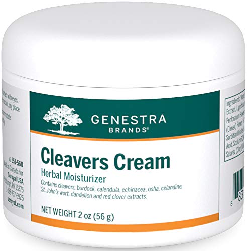 Genestra Brands - Cleavers Cream - Herbal Moisturizer with Burdock, Calendula, Echinacea, OSHA, Cleavers, Celandine, St. John's Wort, Dandelion and Red Clover Extracts - 2 Ounces