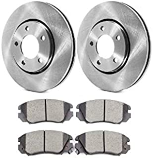 Rear Disc Brake Rotors and Ceramic Brake Pads For 2003 Audi A4 Base 1.8 Liter L4 (NOTE: w/245mm Dia Rotor) - Two Years Warranty (Pads with Hardware)