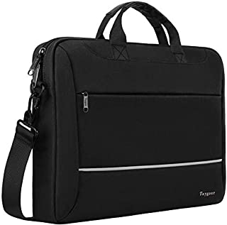 Laptop Bag 15.6 inch, Taygeer Slim Laptop Briefcase for Men Women, Business Portable Carrying Case Computer Shoulder Bag, Tablet Attache Compatible with HP Dell Lenovo Asus Microsoft Surface, Black