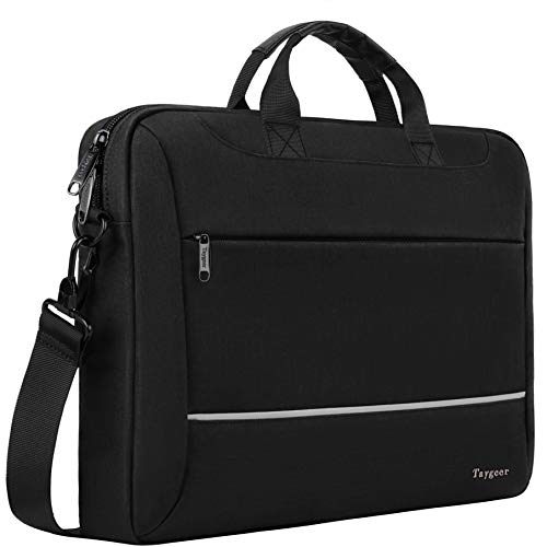 Laptop Bag 15.6 inch, Taygeer Slim Laptop Briefcase for Men Women, Business Portable Carrying Case Computer Shoulder Bag, Tablet Attache Compatible with HP Dell Lenovo Asus Microsoft Surface, Black