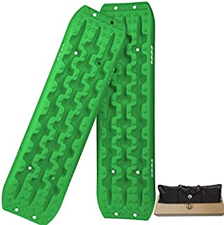 N/N TYT Traction Boards for Off-Road Truck, Cars, Sand, Snow, Mud, 4X4 Recovery Traction Mats for Tire Traction Track Tool & Vehicle Extraction Bag (2pcs), Green