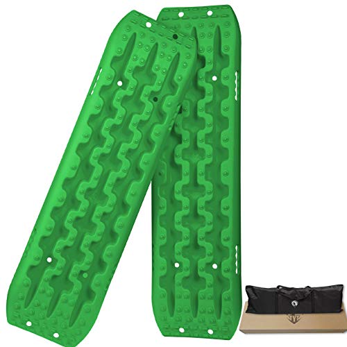 N/N TYT Traction Boards for Off-Road Truck, Cars, Sand, Snow, Mud, 4X4 Recovery Traction Mats for Tire Traction Track Tool & Vehicle Extraction Bag (2pcs), Green