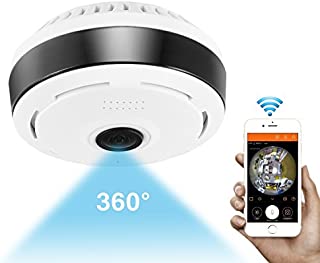 360 Degree Panoramic Camera WiFi Indoor IP Camera Fisheye Infrared Camera with Night Vision 2-Way-Audio for Kids & Pets Home Security Camera System with iOS/Android App for Large Area Monitoring