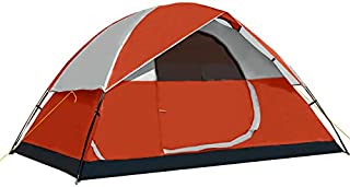 Pacific Pass Camping Tent 4 Person Family Dome Tent with Removable Rain Fly, Easy Set Up for Camp Backpacking Hiking Outdoor, Orange