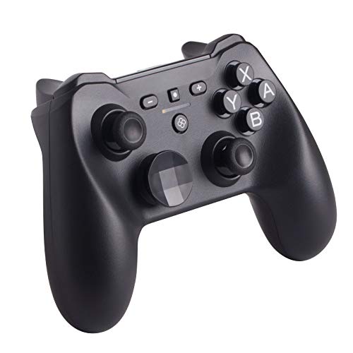 Sunwaytek H511 Bluetooth Game Controller for PC, Nintendo Switch, iPad/iOS, Android/Linux/Raspberry Pi [Red Mechanical Switch] - Black