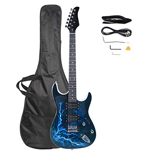 Lightning Style Electric Guitar with Power Cord/Strap/Bag/Plectrums Black & White - Affordable & Great Electric Guitars for Beginner Starte
</p>
                                                            </div>
                            <div class=