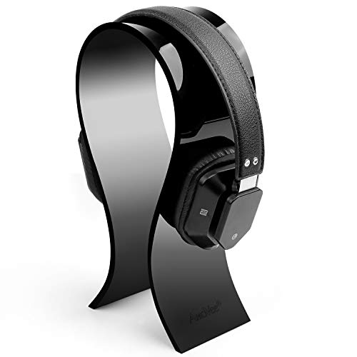 [Updated] AmoVee Acrylic Headphone Stand Gaming Headset Holder/Hanger, Extra Wide - Black