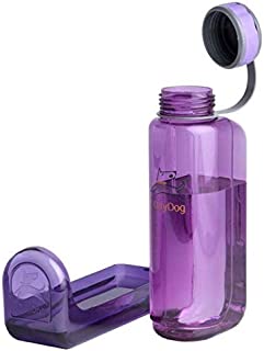 OllyDog OllyBottle, Lightweight Travel-Friendly, Leak Proof Portable Dog Water Dispenser Bottle for Big Hikes or Long Trips Travel Outdoor with Pet, Non-Toxic, BPA Free, 1 L, Plum