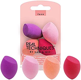 Real Techniques Mini Miracle Complexion Sponge Makeup Blender, Set of 4 Beauty Sponges