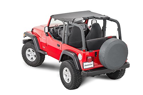 MasterTop Bimini Top in Black Diamond Sail Cloth Fits or is compatible with 1997-2006 Jeep TJ Wrangler and 2004-2006 Wrangler Unlimited Requires Windshield Header for Install 14104235