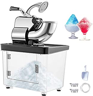 VEVOR 110V Commercial Ice Crusher 440LBS/H, ETL Approved 300W Electric Snow Cone Machine with Dual Blades, Stainless Steel Shaved Ice Machine with Safety On/Off Switch for Family, Restaurants, Bars