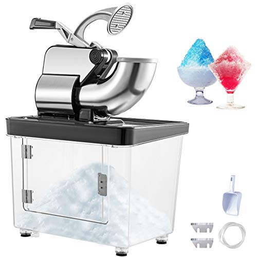 VEVOR 110V Commercial Ice Crusher 440LBS/H, ETL Approved 300W Electric Snow Cone Machine with Dual Blades, Stainless Steel Shaved Ice Machine with Safety On/Off Switch for Family, Restaurants, Bars