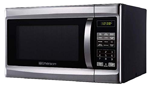 Emerson 1.3 CU. FT. 1000 Watt, Touch Control, Stainless Steel Front, Black Cabinet Microwave Oven, MW1338SB