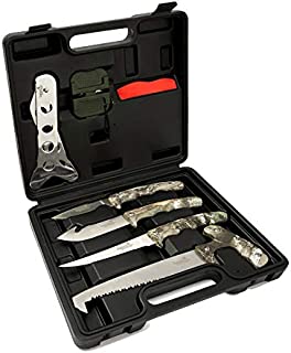 Field Dressing Kit Hunting Knife Set Deer Cleaning Kit Skinning Knife Real Tree Edge Camo, 7-Piece Portable Hunting Accessories for Men, Hunting Stuff, Hunters, for Hunting, Fishing, Camping, Survival