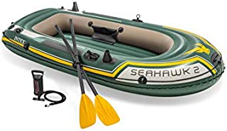 Intex Seahawk 2, 2-Person Inflatable Boat Set with French Oars and High Output -Air -Pump (Latest Model)