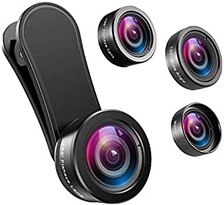 AMIR Phone Camera Lens, 198°Fisheye Lens, 120° Super Wide Angle Lens, 20X Macro Lens, for Tik Tok, Vlog Video, Clip on Phone Lens for iPhone 11 11 Pro, X, XS, XR 8 7 Plus 7, Samsung, Smartphones